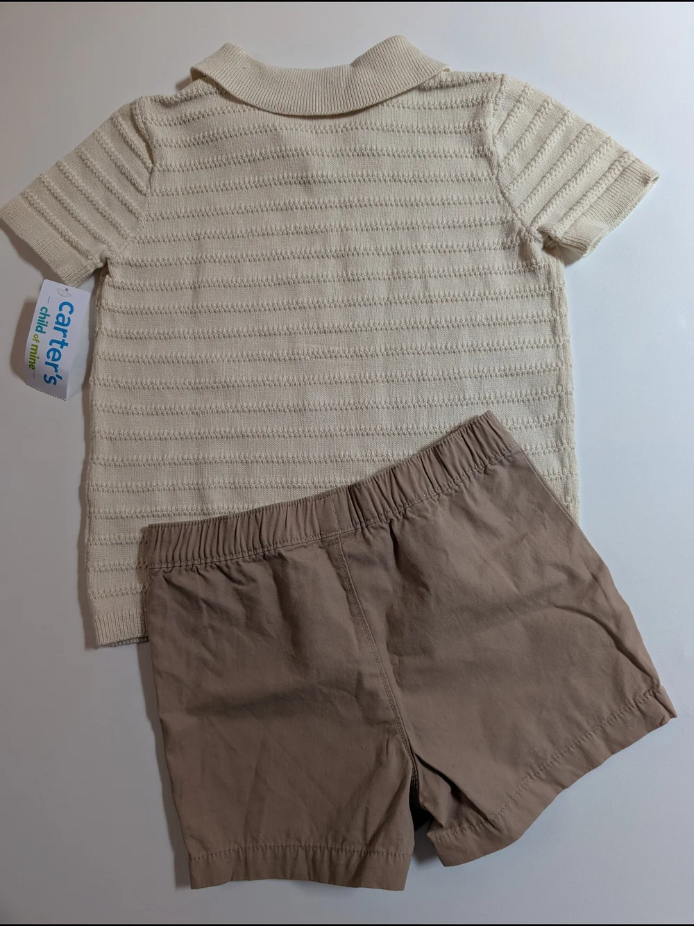 4T Boys - Carter's Cream Knit Polo Shirt for Kids